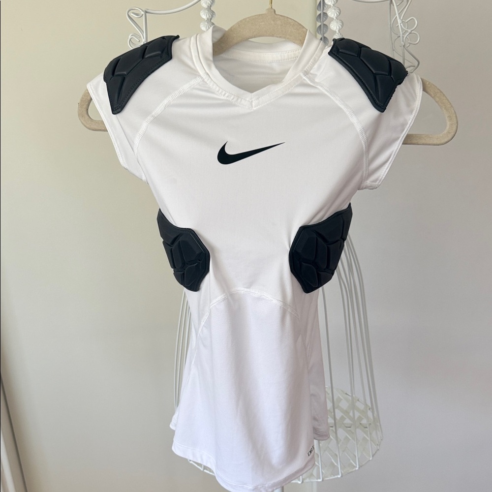 Nike Pro Dri-Fit White and Black Padded Sports Top